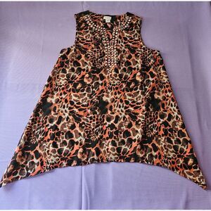 Jaclyn Smith, Orange, Black, Top, Size: S